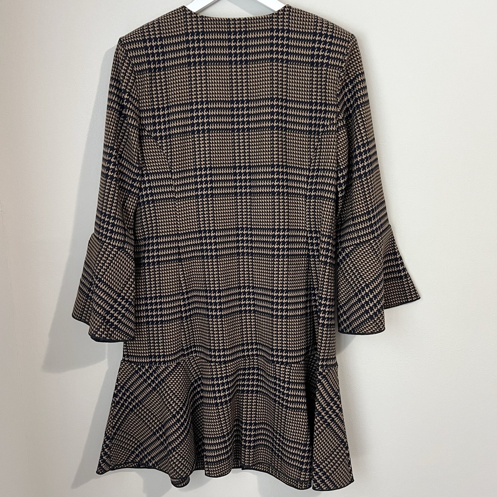 CAbi Women's Small Tartan Plaid Flounce Jacket Longline Dark Acadamia # 3902 - Picture 5 of 10